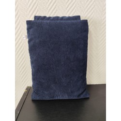 Pochette à livre molletonnée imprimé fleuri de lotus sur fond bleu