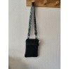 Pochette téléphone velours vert sapin doublure fleurie