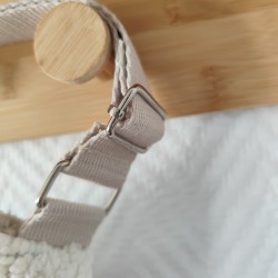 Sac banane xl tissu sherpa écru fleuri et doublure fleuri mauve