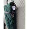 Pochette téléphone velours vert sapin doublure fleurie