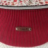 Sac banane xl velours bordeaux et imprimé fleuri rouge