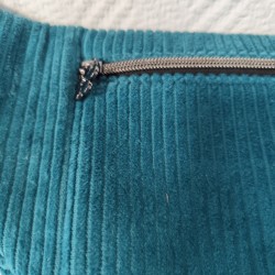 Sac banane velours bleu canard et imprimé fleuri japonisant