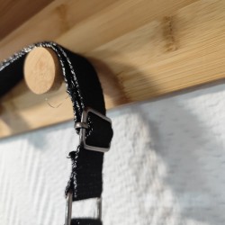 Sac banane velours bleu canard et imprimé fleuri japonisant