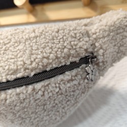 Sac banane moumoute écru et imprimé léopard