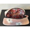 Trousse de toilette en tissu moumoute rose à fleurs avec poignée rose