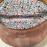 Sac banane xl velours rose et imprimé fleuri printanier