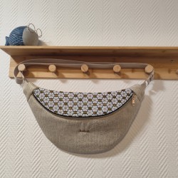 Sac banane xl velours écru...