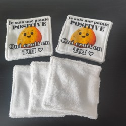 Lingettes patates positives en éponge bambou
