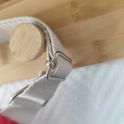 Sac banane xl velours rouge et imprimé fleuri rouge