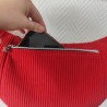 Sac banane xl velours rouge et imprimé fleuri rouge
