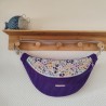 Sac banane xl velours violet et imprimé fleuri mauve