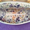 Sac banane xl velours violet et imprimé fleuri mauve