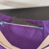 Sac banane xl velours violet et imprimé fleuri mauve