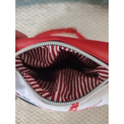 Pochette bandoulière simili rouge et imprimé étoiles de mer rouge