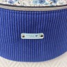 Sac banane xl velours bleu électrique et imprimé fleuri bleu