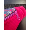 Sac banane xl velours matelassé rose fushia et imprimé fleuri