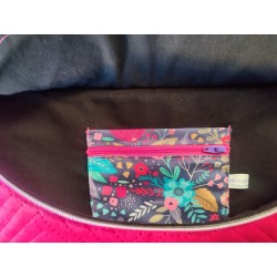 Sac banane xl velours matelassé rose fushia et imprimé fleuri