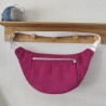 Sac banane xl velours rose violine et imprimé fleuri assorti