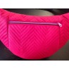 Sac banane xl velours matelassé rose fushia et imprimé fleuri