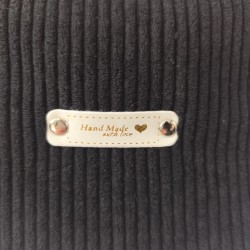 Sac banane xl velours noir et imprimé coeur léopard