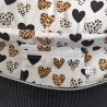 Sac banane xl velours noir et imprimé coeur léopard