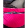Sac banane xl velours matelassé rose fushia et imprimé fleuri