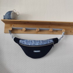 Sac banane velours bleu...