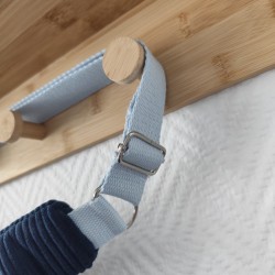 Sac banane velours bleu marine et imprimé poisson bleu