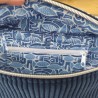 Sac banane velours bleu marine et imprimé poisson bleu