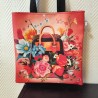 Tote bag en similicuir imprimé sac fleuri