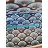 Sac banane xl en jean et imprimé paon bleu