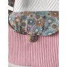 Sac à main bandoulière velours rose dragée et imprimé fleuri pastel
