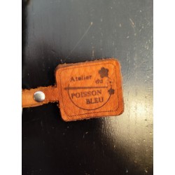 Sac à main bandoulière velours bleu clair et imprimé fleuri fond bleu gris