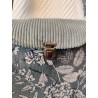Sac à main bandoulière velours bleu clair et imprimé fleuri fond bleu gris