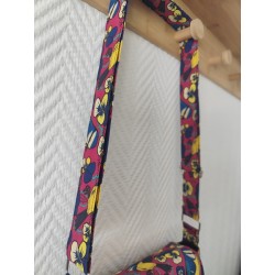 Sac à main bandoulière en liège multicolore et imprimé oiseau