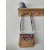 Sac à main bandoulière en liège multicolore et imprimé oiseau