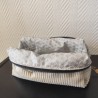 Trousse de toilette en velours argenté et intérieur étoilé argenté