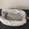 Trousse de toilette en velours argenté et intérieur étoilé argenté