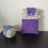 Pochette à livre de poche molletonnée en velours violet et fleuri assorti