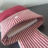 Pochette à livre de poche molletonnée en velours bordeau et rayure assorti
