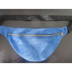 Sac banane velours bleu...