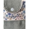 Pochette à livre de poche molletonnée en velours bleu clair et fleuri bleu