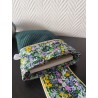 Pochette à livre de poche molletonnée en velours vert sapin et imprimé fleuri vert
