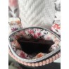 Pochette téléphone velours rose et imprimé fleuri rose