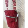 Pochette téléphone velours bordeau et imprimé à pois blanc assorti