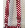 Pochette téléphone velours bordeau et imprimé à pois blanc assorti