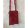 Pochette téléphone velours bordeau et imprimé à pois blanc assorti