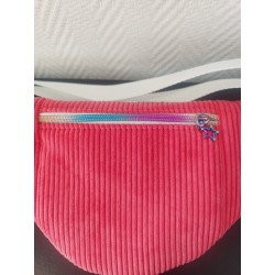 Sac banane velours coloris pamplemousse et imprimé jungle