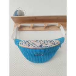 Sac banane velours bleu...