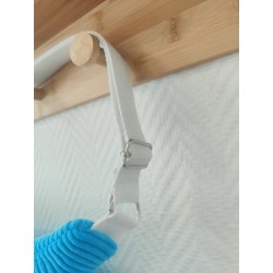 Sac banane velours bleu turquoise et imprimé fleuri bleu